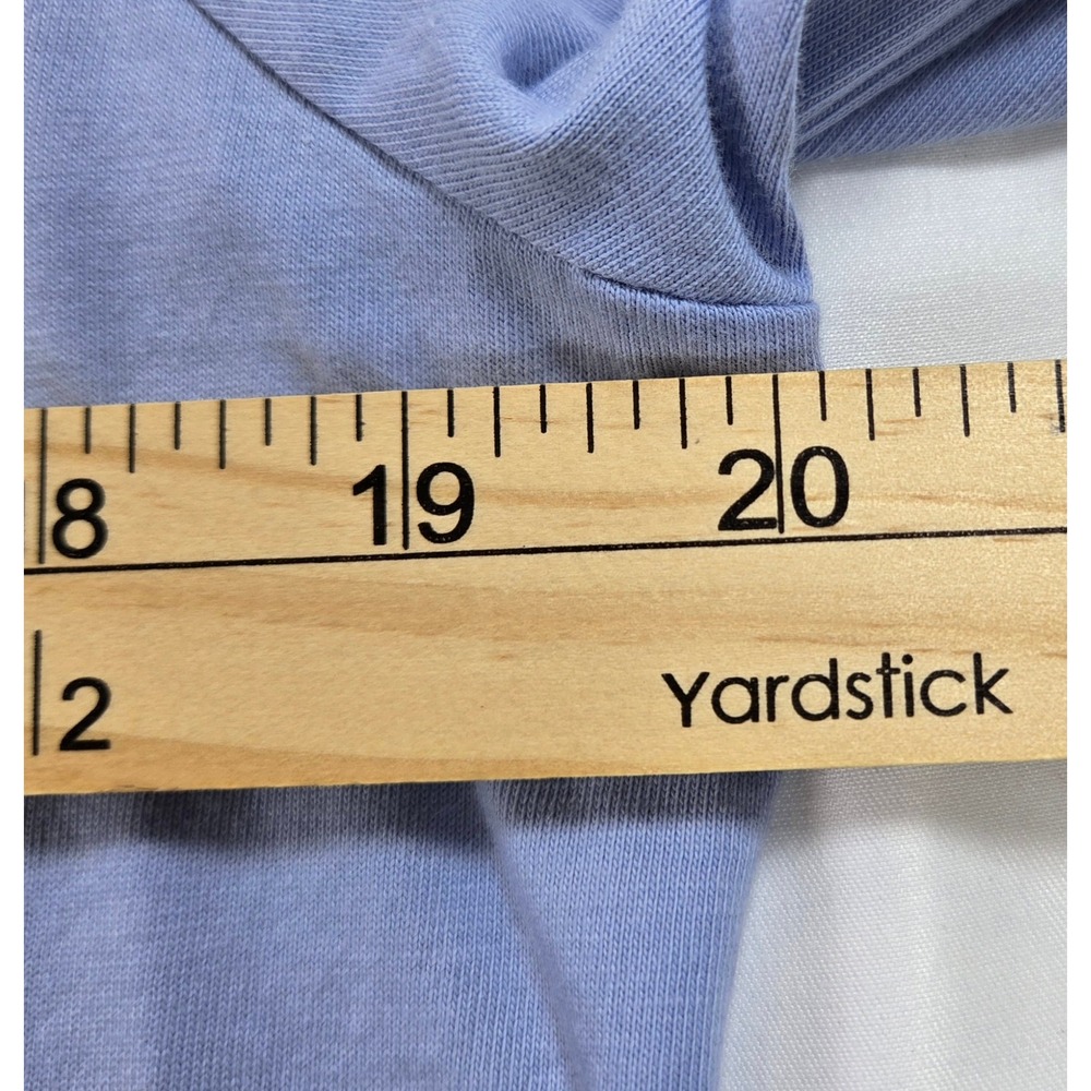 Lands End Womens Medium 10 12 V-Neck Long Sleeve Cotton T-Shirt Light Blue - Picture 4 of 6